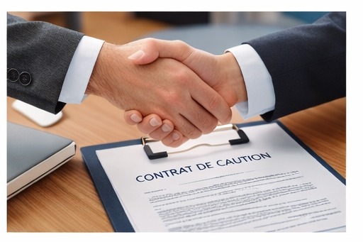 Poignée de main sur contrat de caution